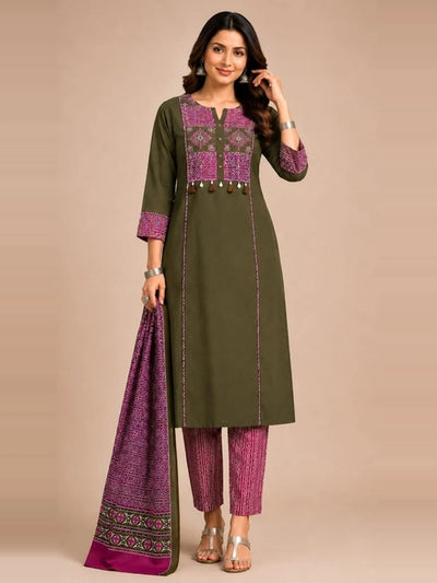 Pure Cotton Ajrakh Print with Tassel Detailing
